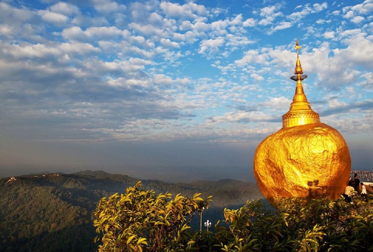 Buddhist pilgrimage in Myanmar Kyaiktiyo Pagoda also known as Golden Rock mystery