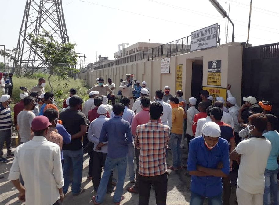 Workers demonstrated on non-payment of salaries