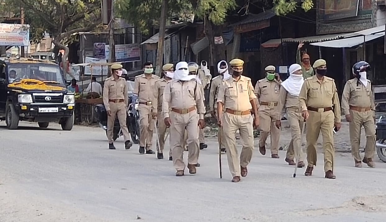 Police took out route march in Sakaldiha