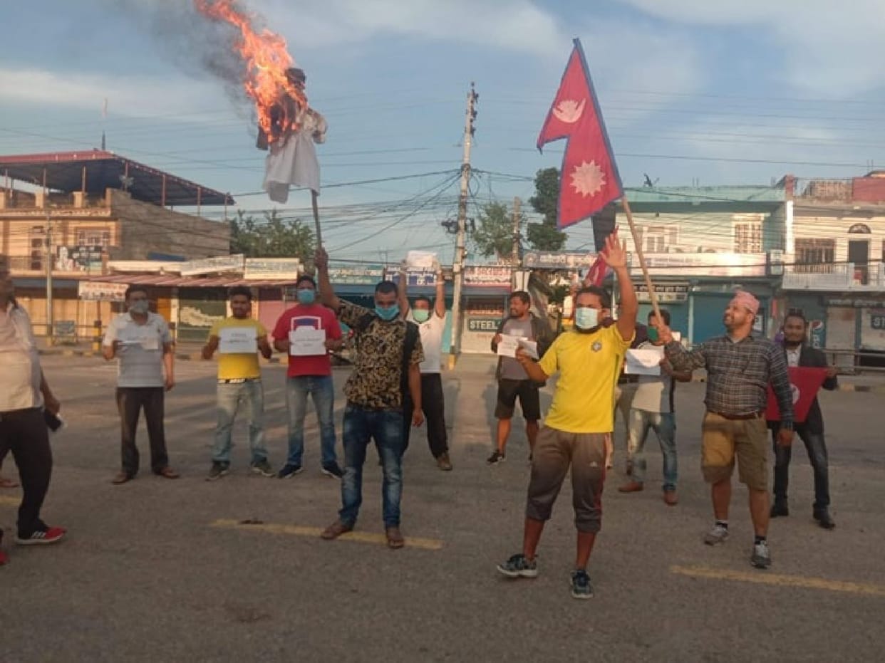 Nepalis protest against road construction in the country