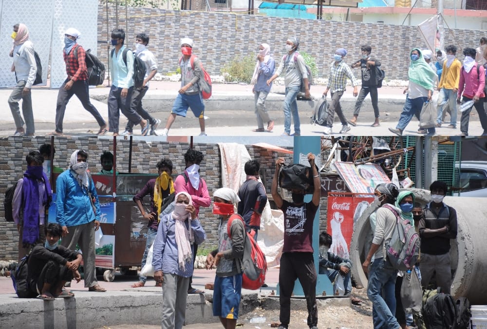 migrant labourers are going back to their villages.