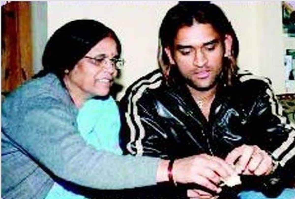 Ms dhoni mother Devki reacts on white beard and hair of viral photo