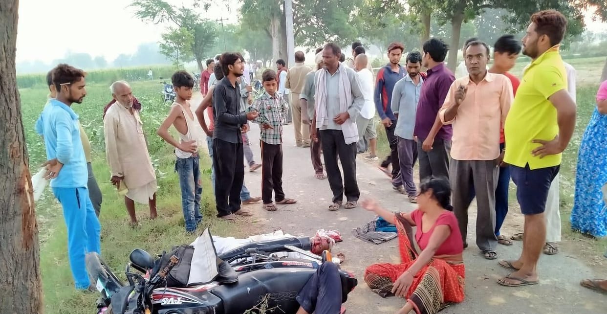 Vegetable seller father and son die after hitting bike with tree