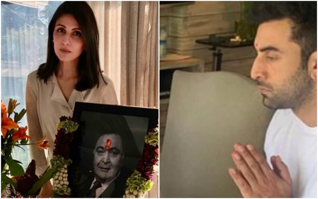 Riddhima Kapoor shares pictures of her and Ranbir Kapoor paying homage to Rishi Kapoor
