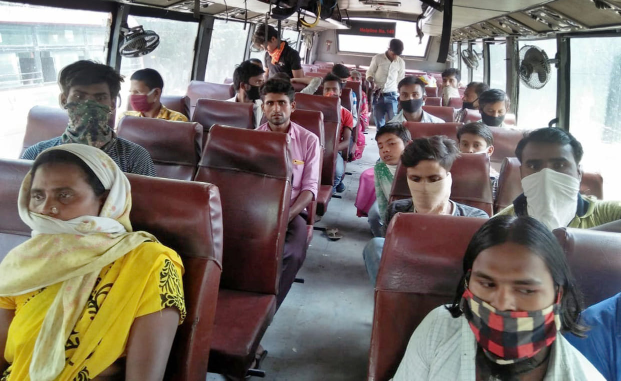 25 buses left for 322 workers