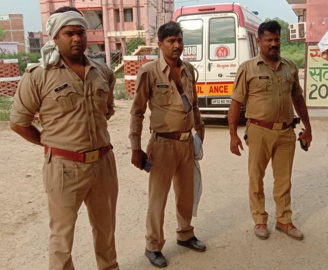 stone thrown at police team in sealed village
