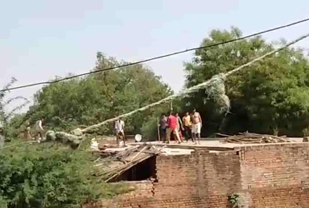 jalaun : There was a fierce dispute between two sides in lockdown, bullets fired