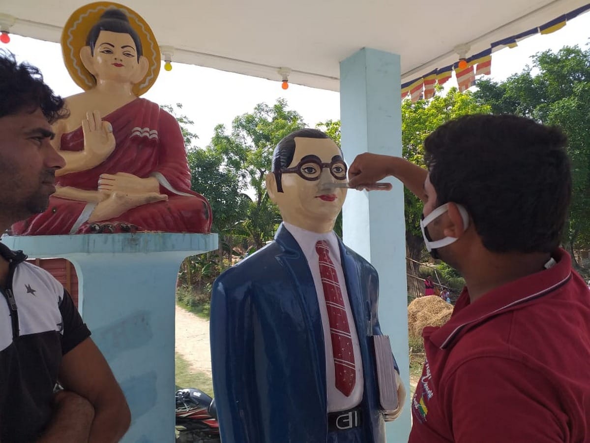 Ambedkar statue was damaged by chaotic elements in azamgarh up