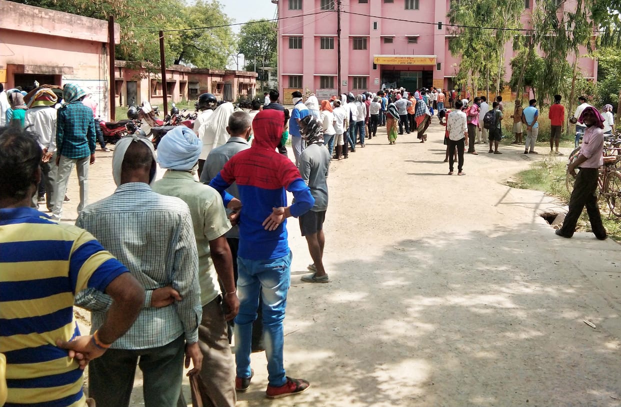 Migrants gathered to check in hospitals