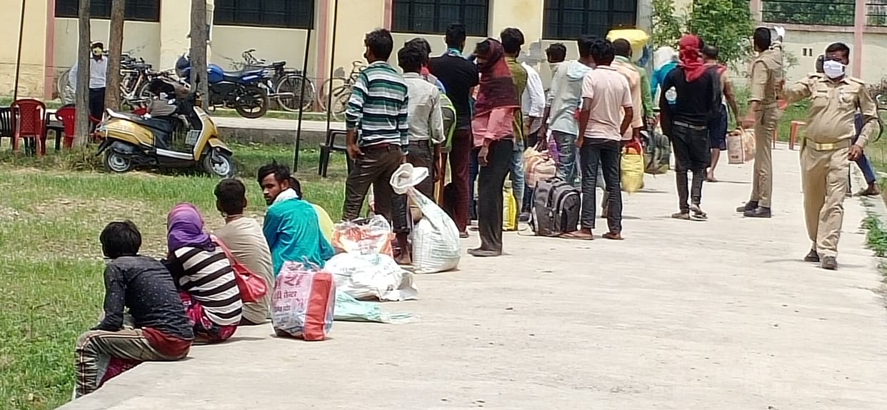 Migrant laborers rose in the scorching heat for hours