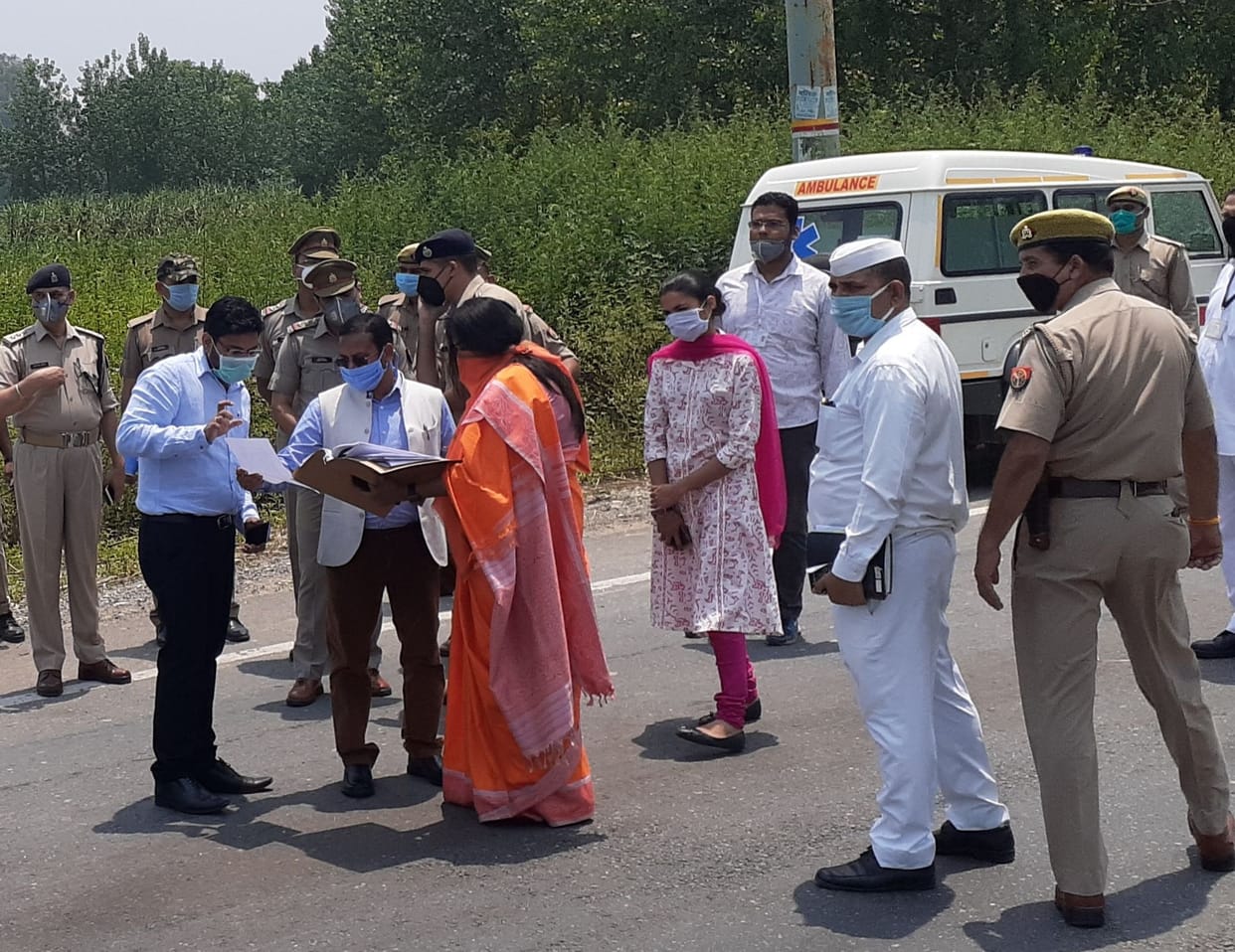 Commissioner inspected the scene