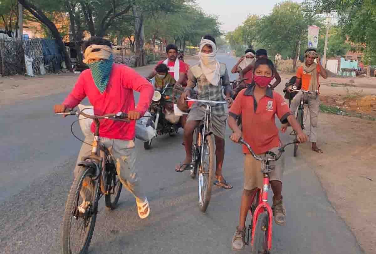 mahoba : Purchased new bicycle in lockdown, completed 1100 km journey from Maharashtra in 11 days
