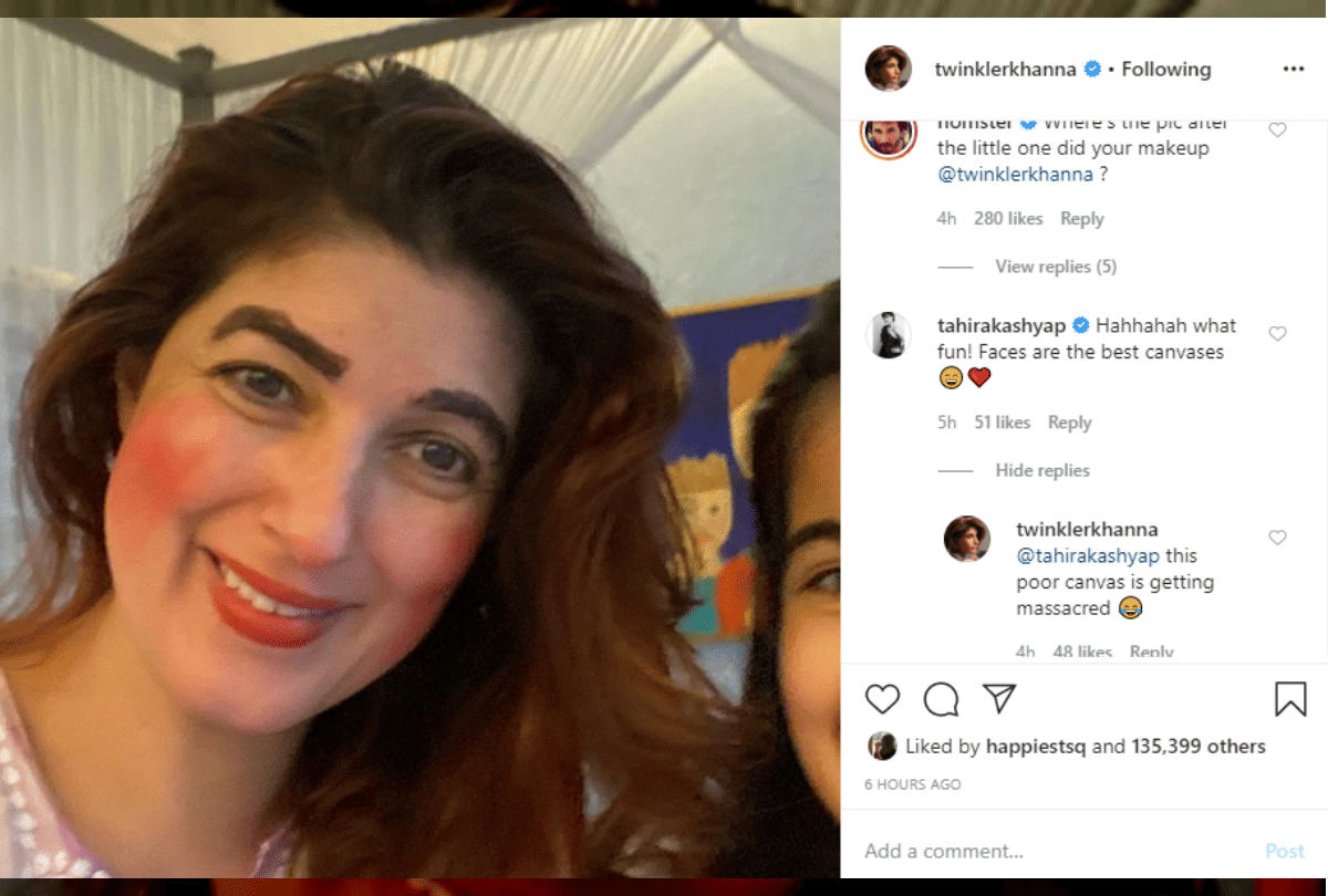 akshay kumar daughter Nitara turns makeup artist and gives  a fine makeover to her mother Twinkle Khanna