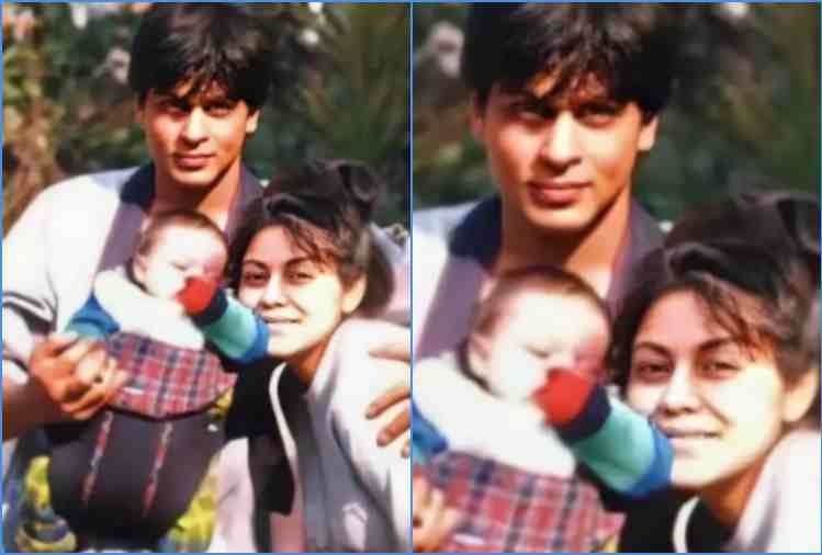 shah rukh khan throwback photo with little aryan khan and also