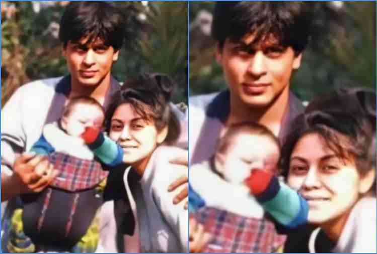 shah rukh khan throwback photo with little aryan khan and also