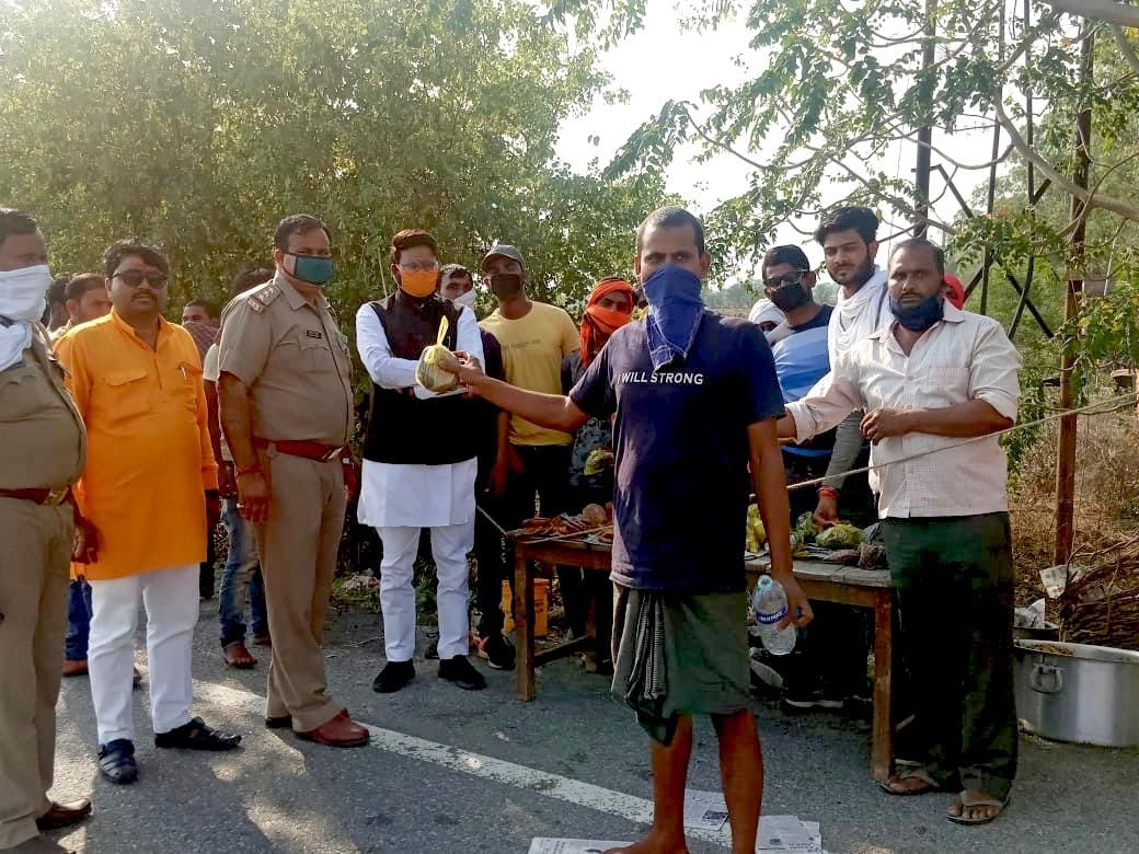 Ration material given to workers in quarantine centers