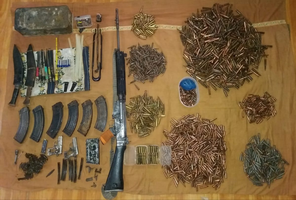 Security forces demolished Hizbul mujahideen base from Chakura village in Pulwama
