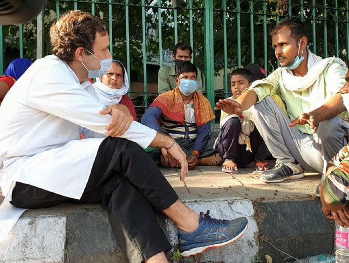 Congress leader rahul gandhi suddenly meet migrant workers on road in lockdown