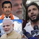 गौतम गंभीर, शाहिद अफरीदी औऱ नरेंद्र मोदी