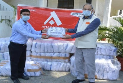 Amar ujala foundation distributed ppe kit in aligarh and moradabad