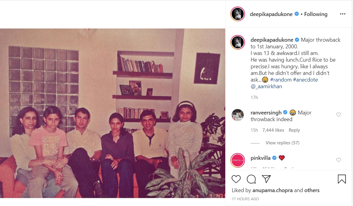 Deepika Padukone shares 20 years old throwback picture with Aamir Khan shares the epic story