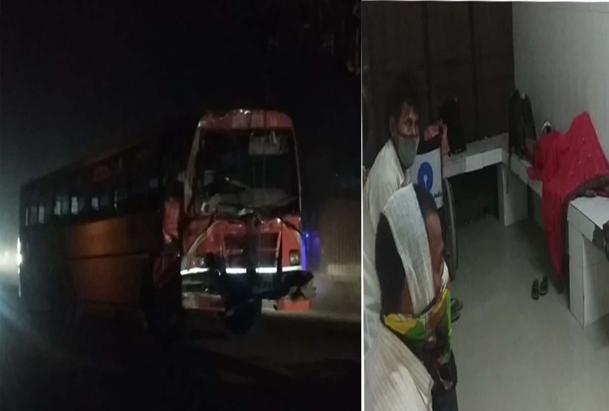 road accident on Jhansi Kanpur highway, 13 workers injured