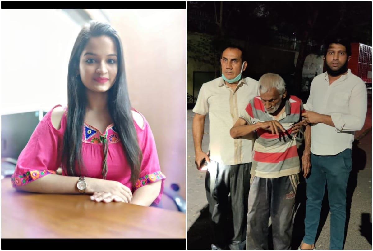delhi rk puram malvika corona warrior help senior citizen to meet his family