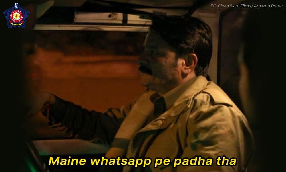 Mumbai Police use Jaideep Ahlawat Dialogue from paatal lok for   fake news