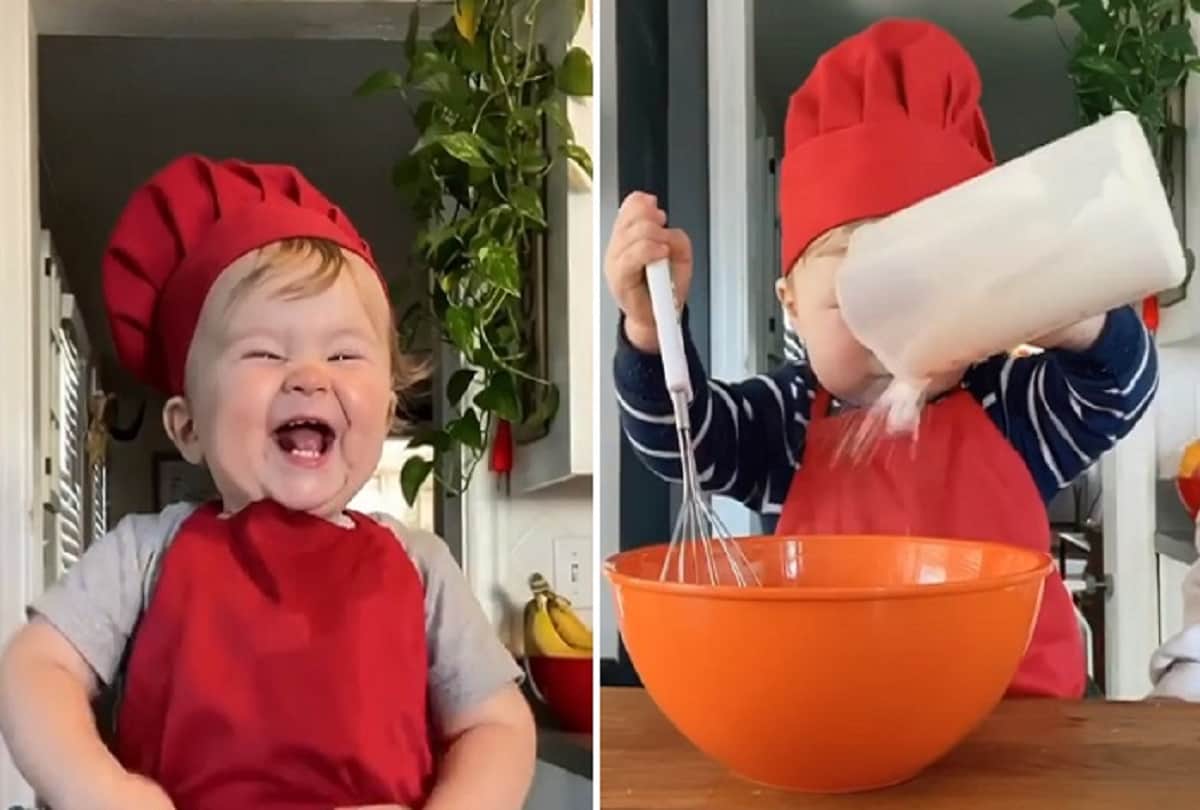 One year old Child Chef Kobe become famous on Social media Video viral