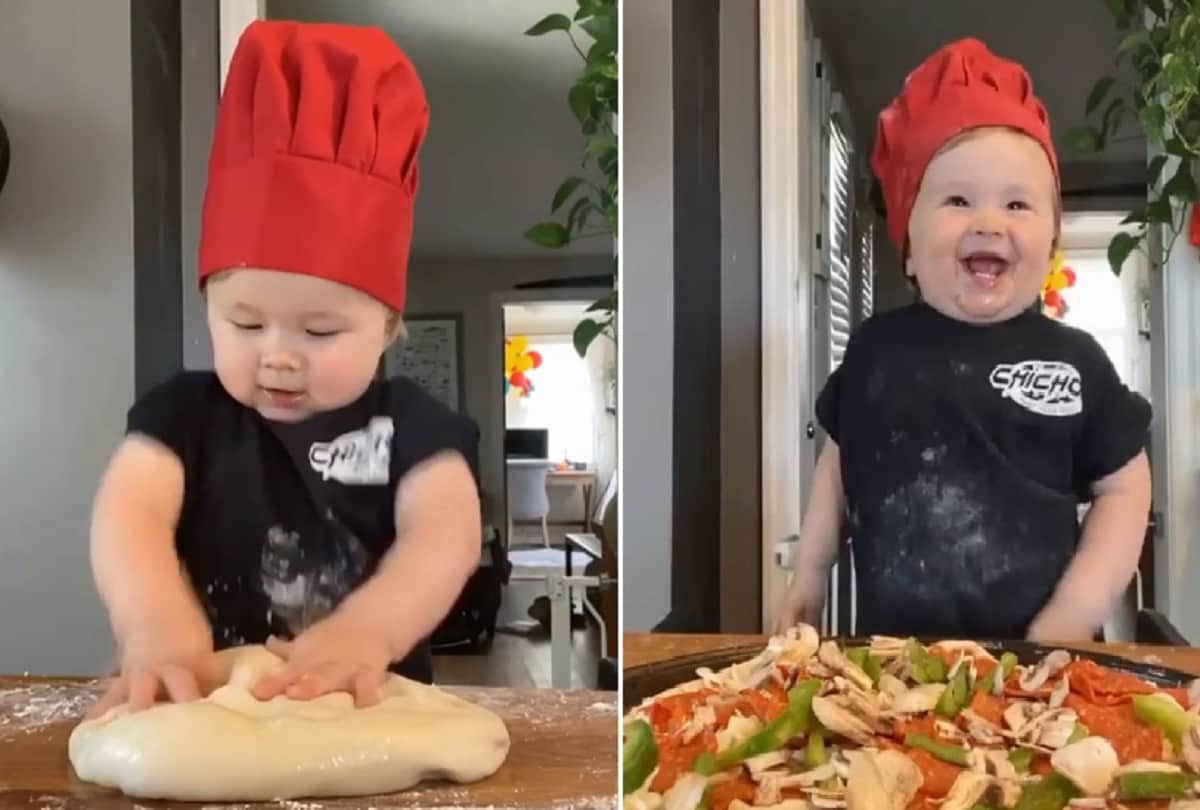 One year old Child Chef Kobe become famous on Social media Video viral