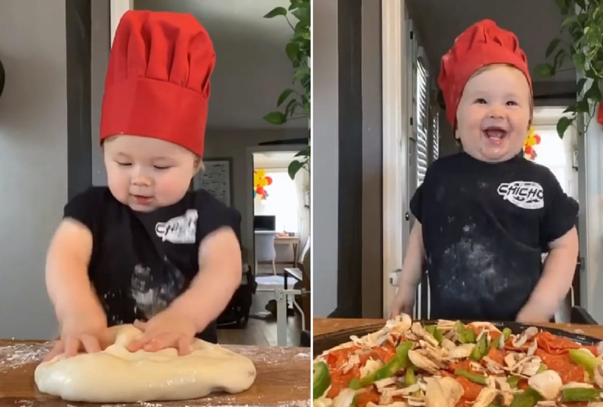 One year old Child Chef Kobe become famous on Social media Video viral