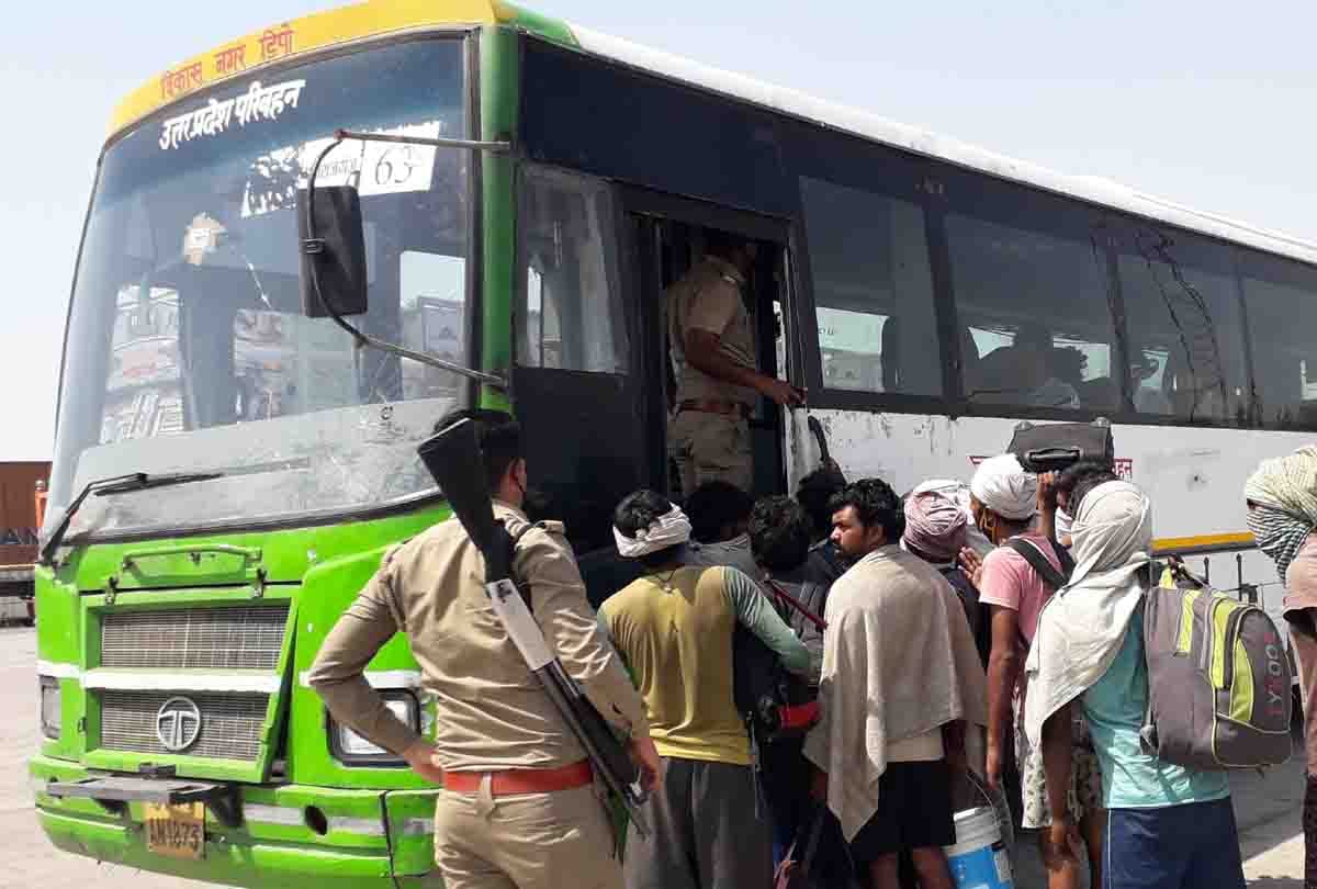 After the Auraiya accident, migrant laborers were crossed from the border of the district with 20 buses