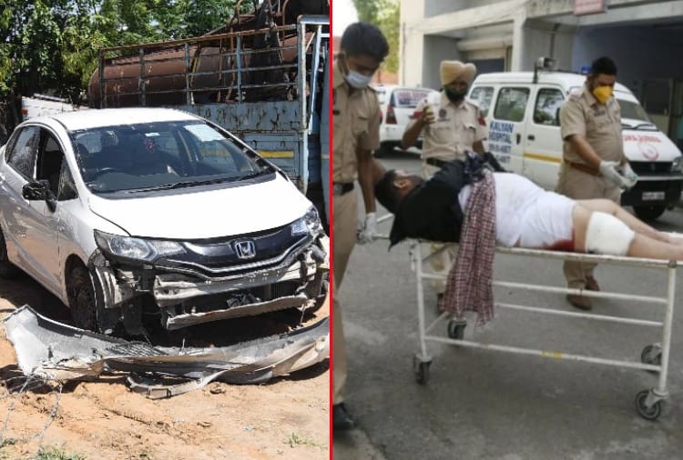 man broke the barrier and Injured in police firing
