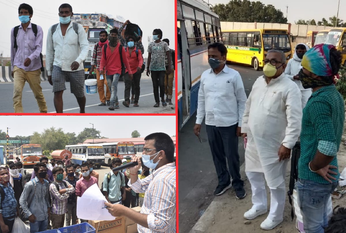 Migrant workers sent by bus after CM Yogi order to administration in gorakhpur
