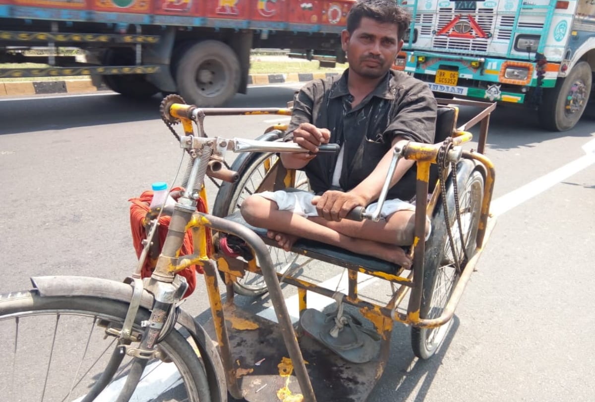 Handicapped man goes to Bihar from punjab by TRAI Cycle during Lockdown 4