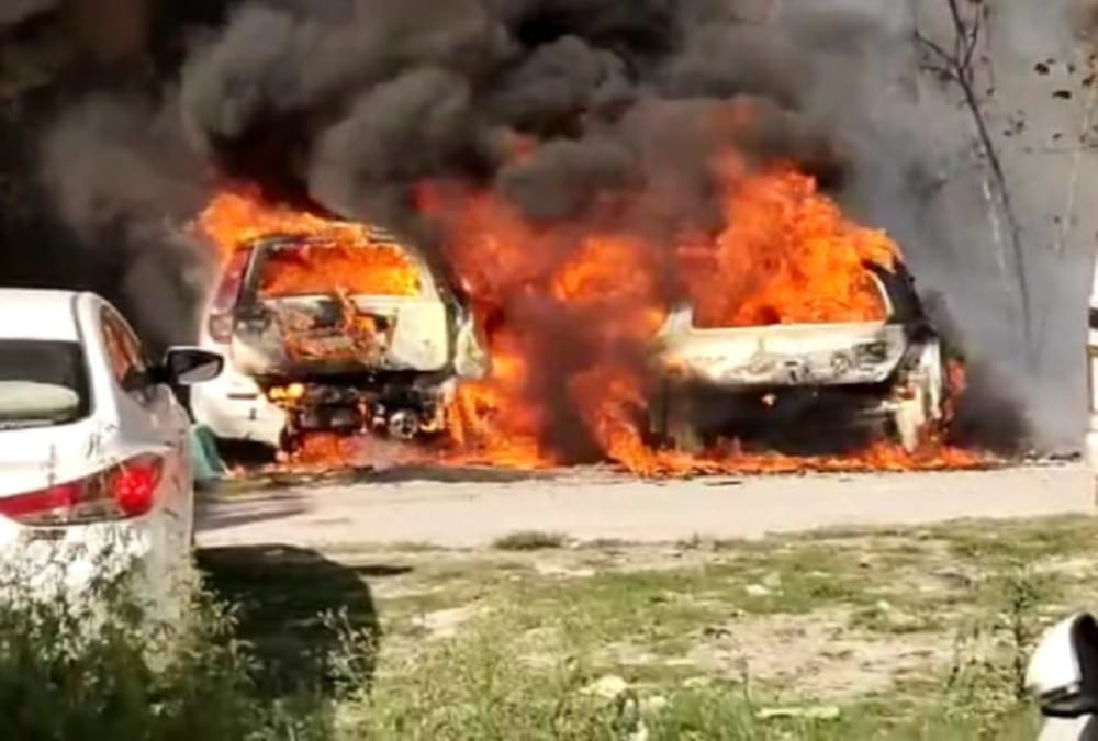 Two Cars caught fire in Residential Colony Haridwar, See Photos