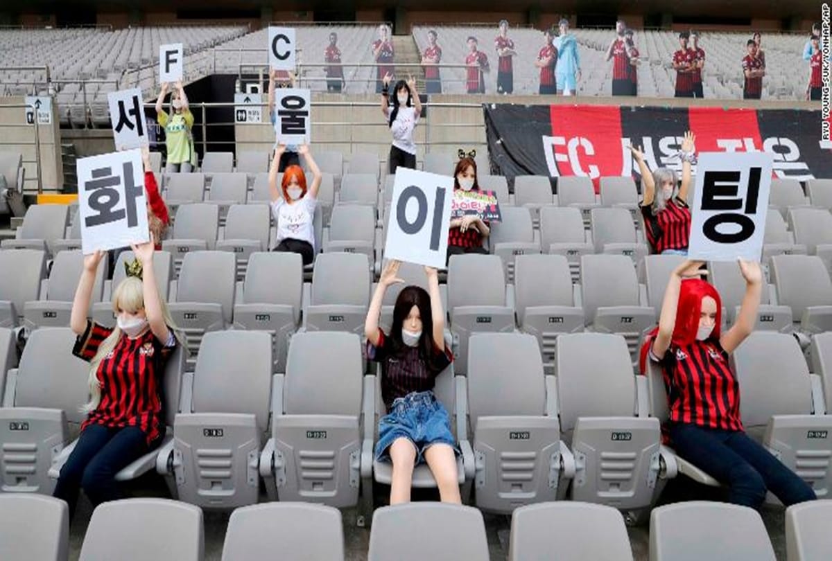 sex dolls became problem for South Korean football club, apologize for filling stands with Mannequin