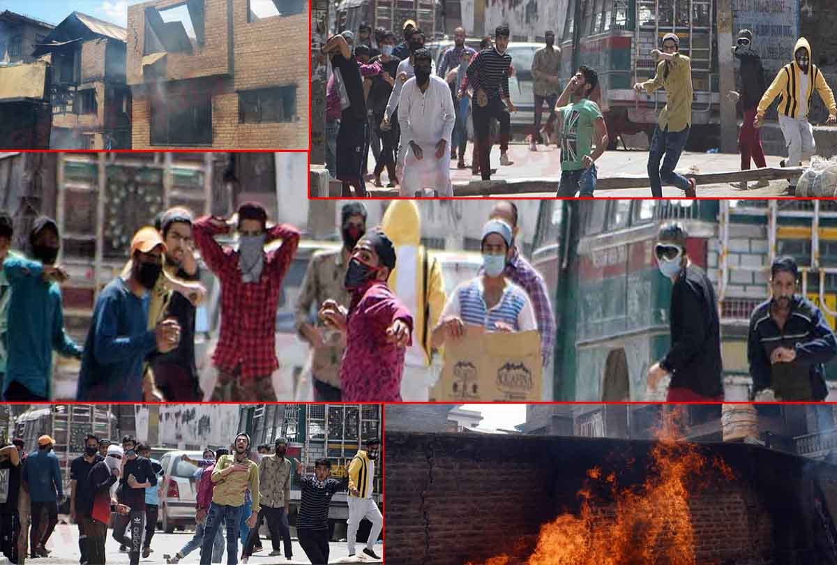 Srinagar terrorist last words before death Stone pelting in downtown after terrorist Junaid killed in Nawakadal encounter srinagar
