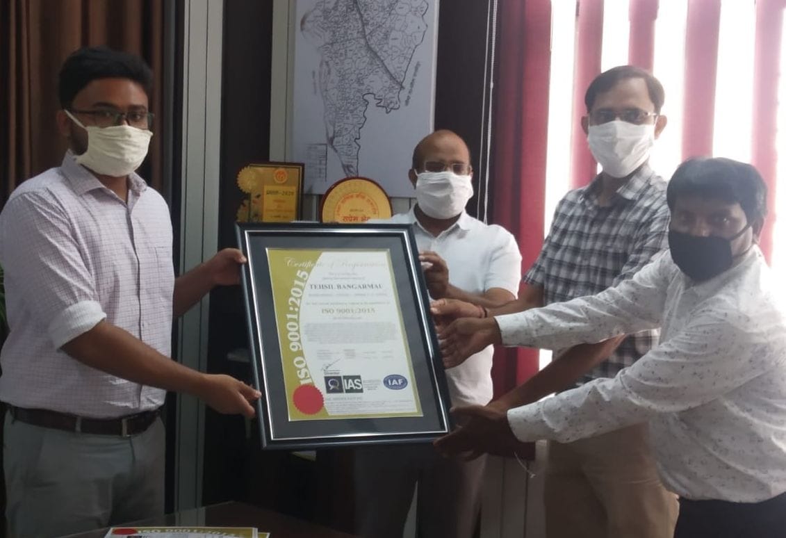 ISO Certificate to Bangarmau Tehsil on accountability of services
