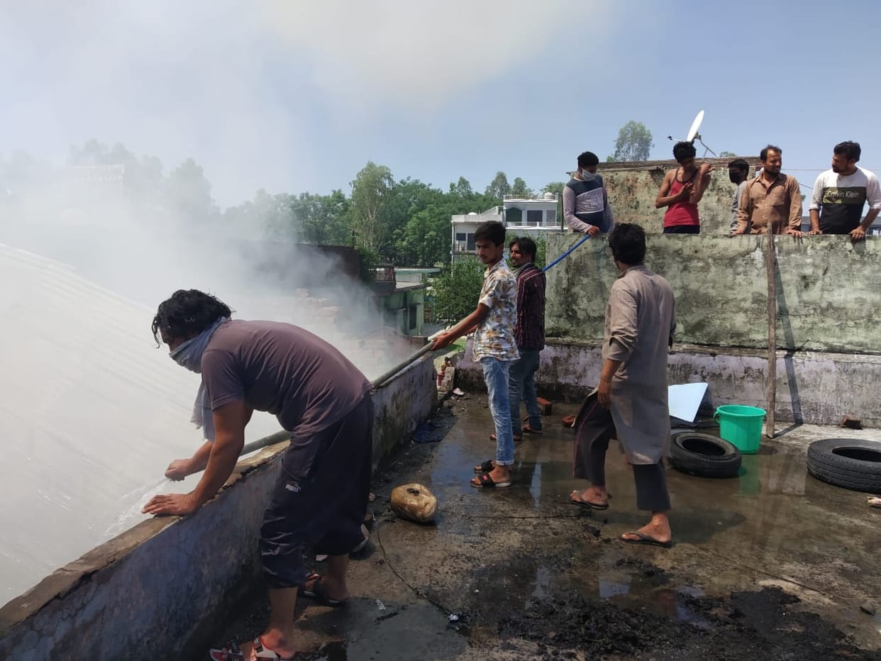 vikasnagar : cotton factory caught fire today