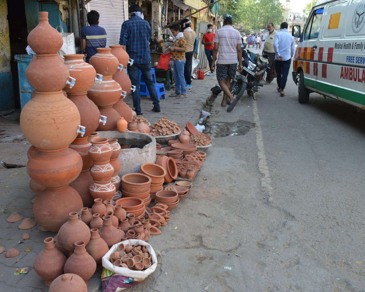soil, pot, sumer, market, mathura