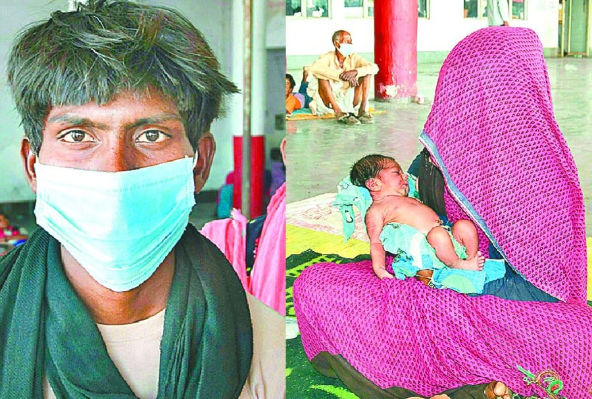 Woman gave birth to a child on the road in bharatpur amid lockdown