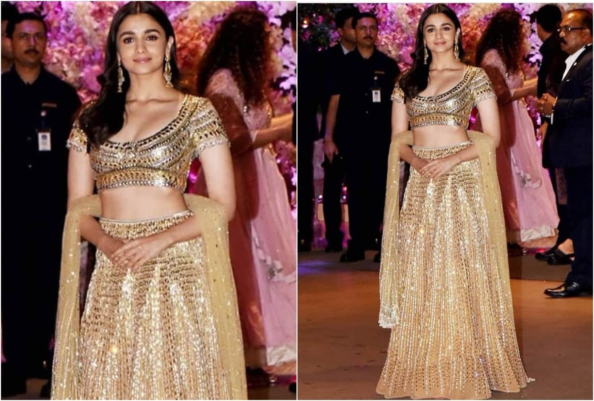 alia bhatt and jhanvi kapoor dazzles in golden lehenga