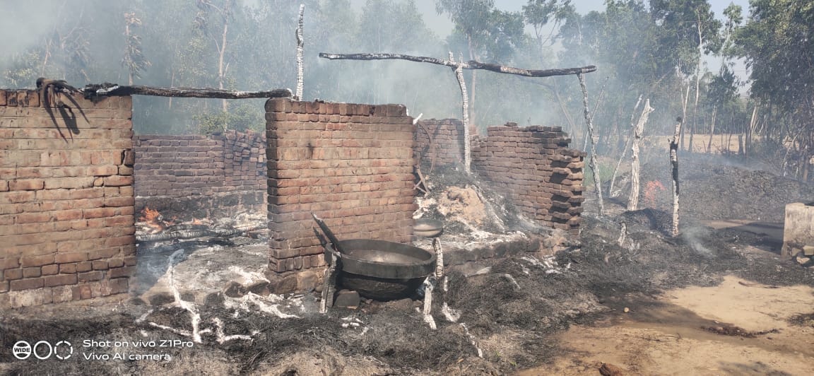 The cattle sheds of eight villagers caught fire, many lakhs were damaged