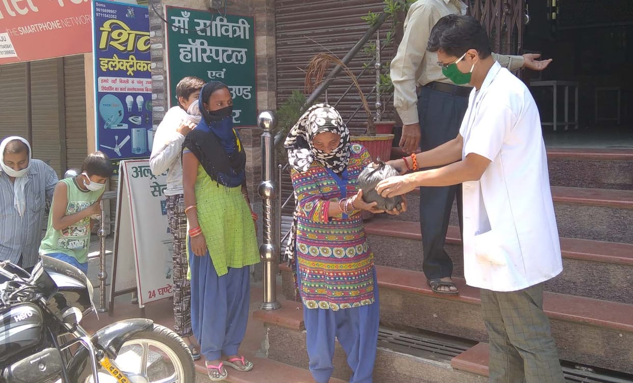 Provided ration material to 80 poor families
