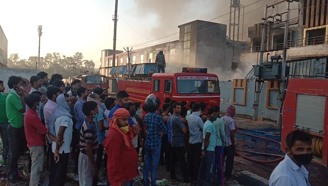 jute bag making factory caught fire
