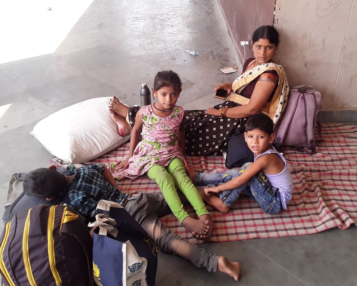 Slept for several nights in Corona, feeding children only