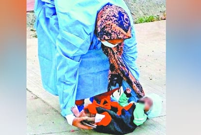A woman refuses to go to Sood Dharamshala with her child