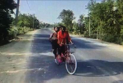 लॉकडाउन में साइकिल से दरभंगा पहुंचीं ज्योति