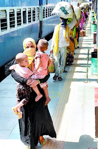 Special train carrying 447 workers from Anand Junction